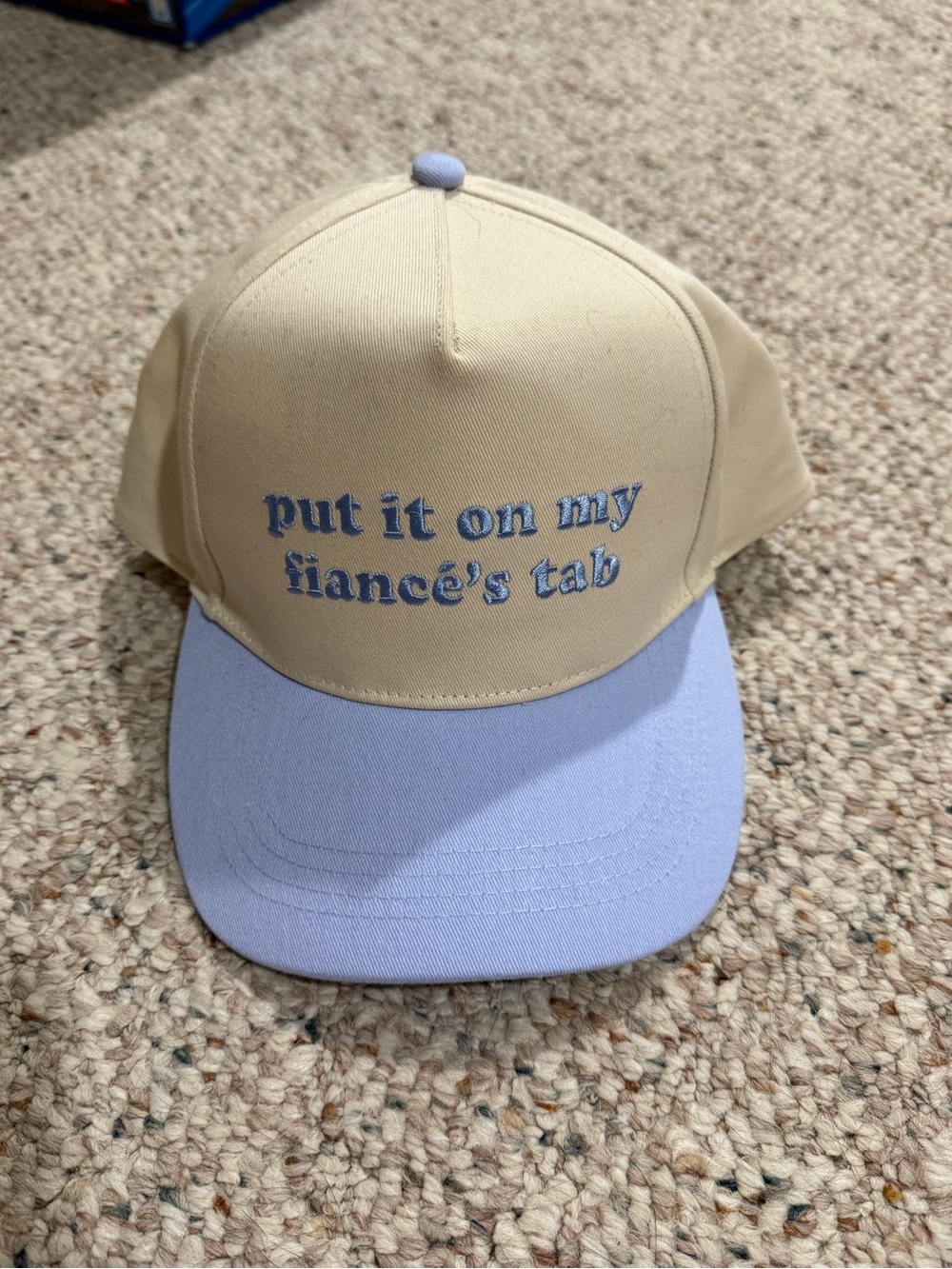 Dry Goods Beige Baseball Cap with Light Blue Stitching